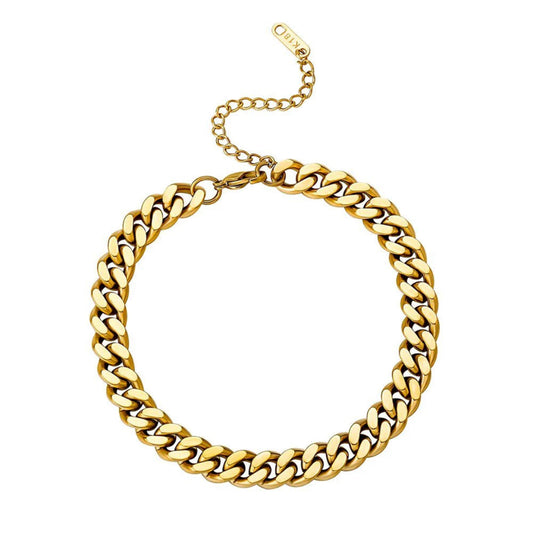 GOLD PLATED CUBAN CHAIN ANKLET
